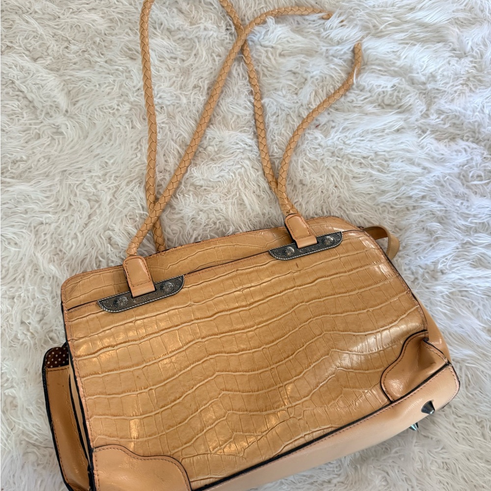 Bueno Elegant Tan Crocodile-Embossed Women's Bag